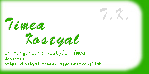 timea kostyal business card